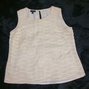 Talbots 2 petite cream top with embellishments